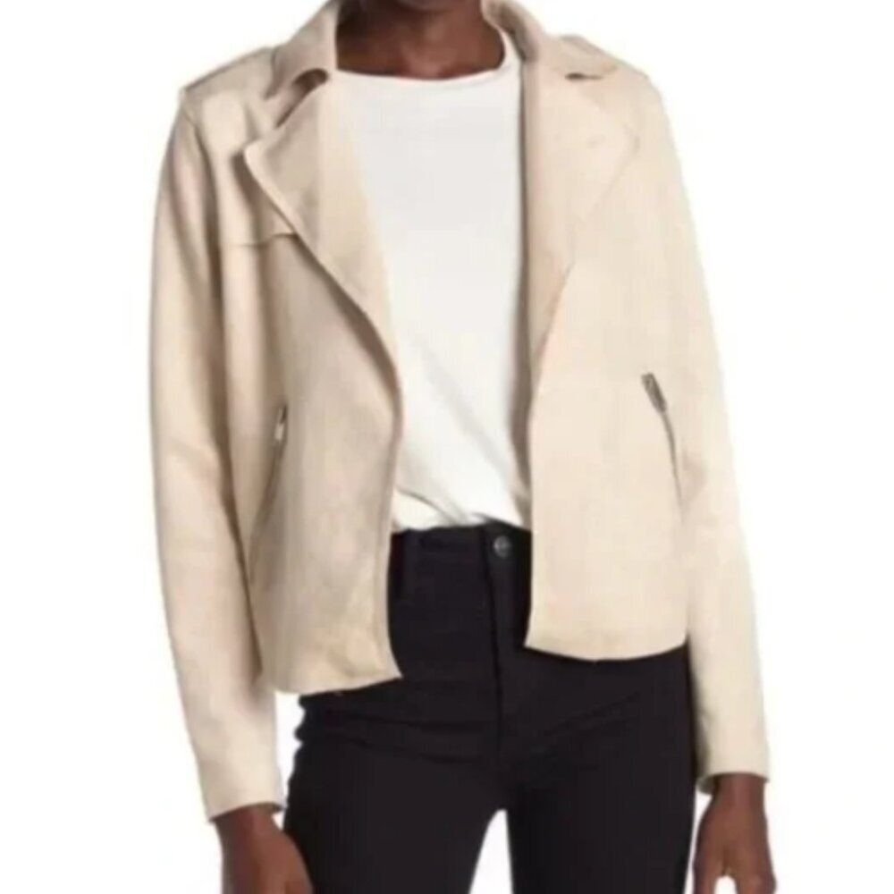 NWT Philosophy Vegan Suede Open Moto Jacket